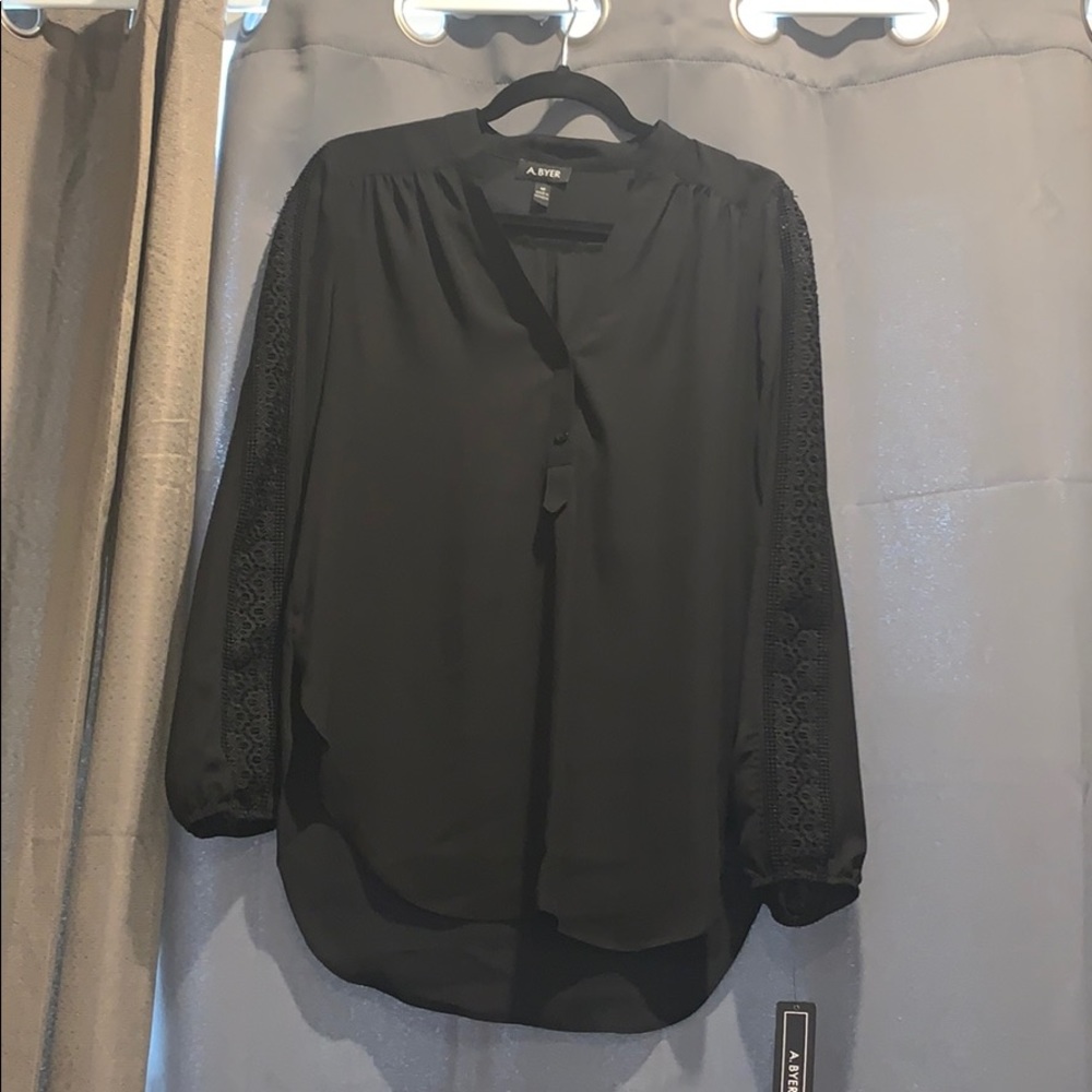 Tunic Black long sleeve dress shirt